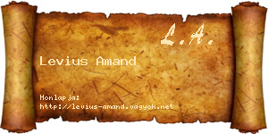 Levius Amand névjegykártya